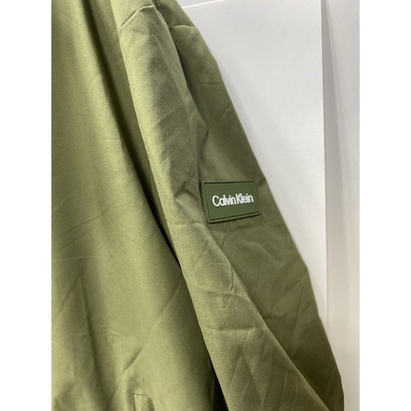 Calvin Klein Mens Jacket Size XXL Olive Green Lightweight Hike Zip Parka, New - Picture 4 of 11